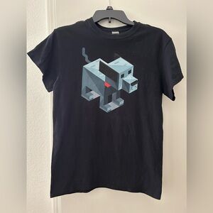 Minecraft Dog Short Sleeve Heavy Cotton T Shirt. Size Small or Boys Large